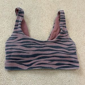Zebra print sports bra